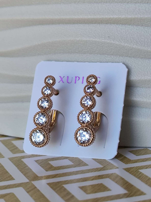 Сережки xuping кружечки з камінням
