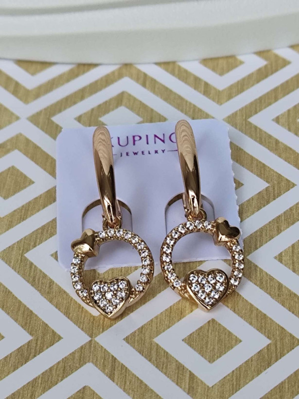 Сережки xuping підвіски серденько з камінням