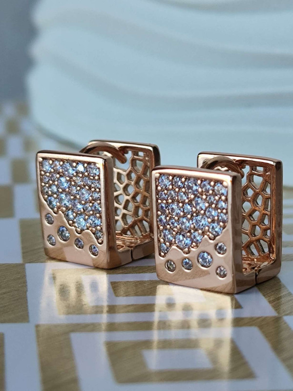 Сережки трендові xuping медичний сплав позолота медичне золото