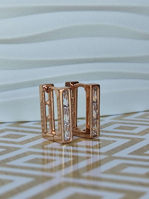 Сережки xuping маленькі прямокутні з камінням