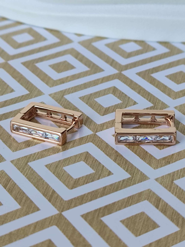 Сережки xuping маленькі прямокутні з камінням