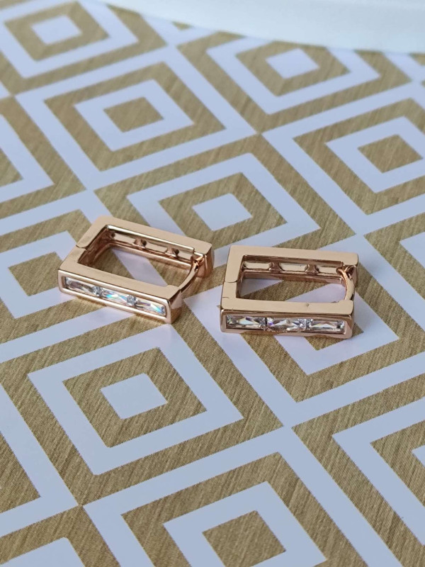 Сережки xuping маленькі прямокутні з камінням