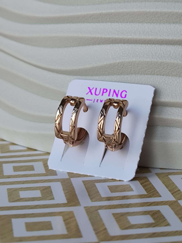 Сережки-кільця xuping позолочені