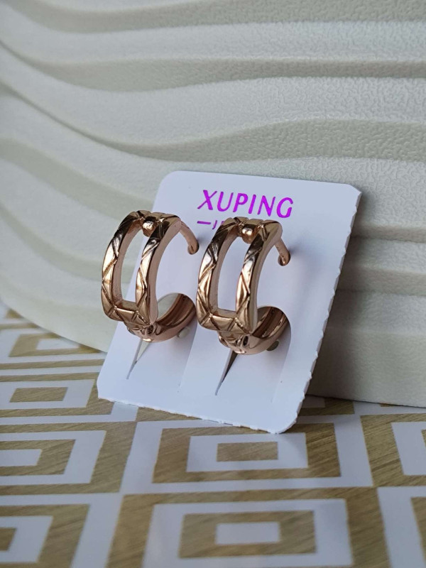 Сережки-кільця xuping позолочені
