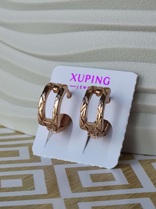 Сережки-кільця xuping позолочені