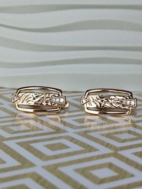 Сережки xuping незвичайні з камінцями