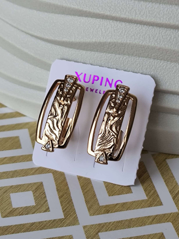 Сережки xuping незвичайні з камінцями