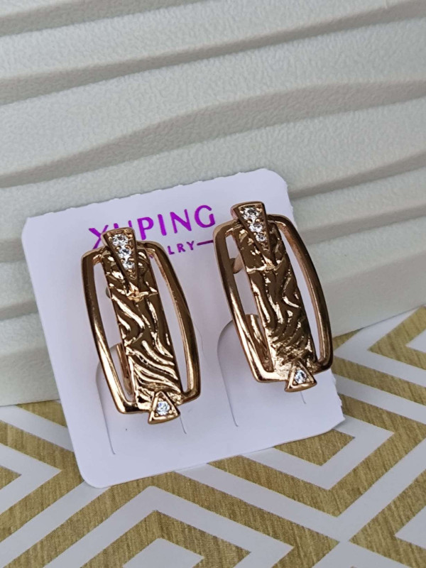 Сережки xuping незвичайні з камінцями
