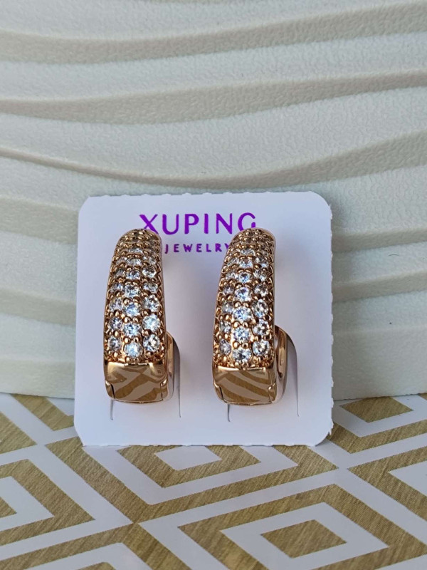 Сережки xuping класичні, багато камінців