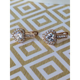 Сережки xuping серце з камінців, білий камінь