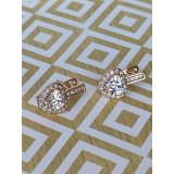 Сережки xuping серце з камінців, білий камінь