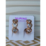 Сережки-кільця xuping серця з камінням