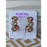 Сережки-кільця xuping серця з камінням