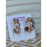 Сережки-кільця xuping серця з камінням