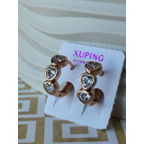 Сережки-кільця xuping серця з камінням