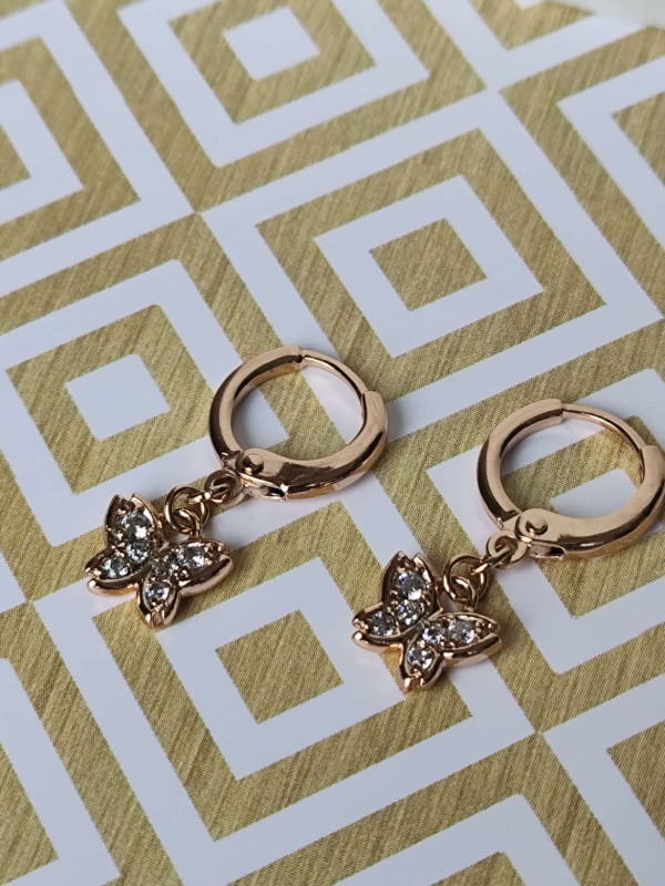 Сережки xuping підвіски метелики з камінцями