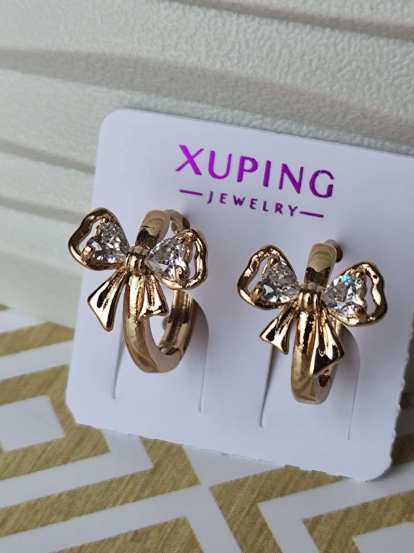 Сережки дитячі xuping бантики з камінцями