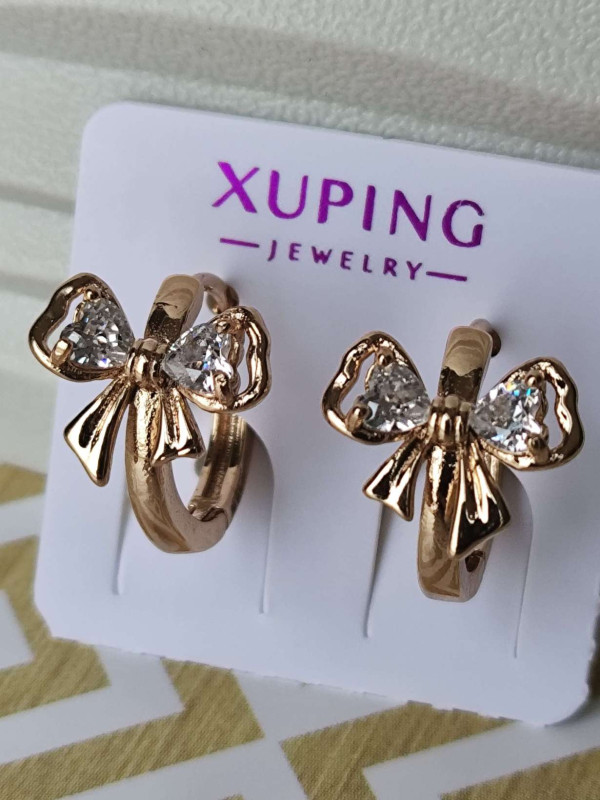 Сережки дитячі xuping бантики з камінцями