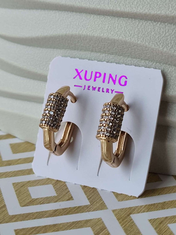 Сережки xuping класичні з камінцями