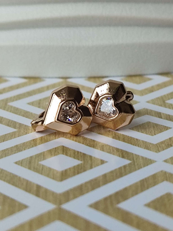 Сережки xuping у формі серця з камінцем