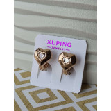 Сережки xuping у формі серця з камінцем