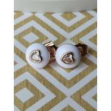 Сережки xuping цвяшки (пусети) серце, біла емаль